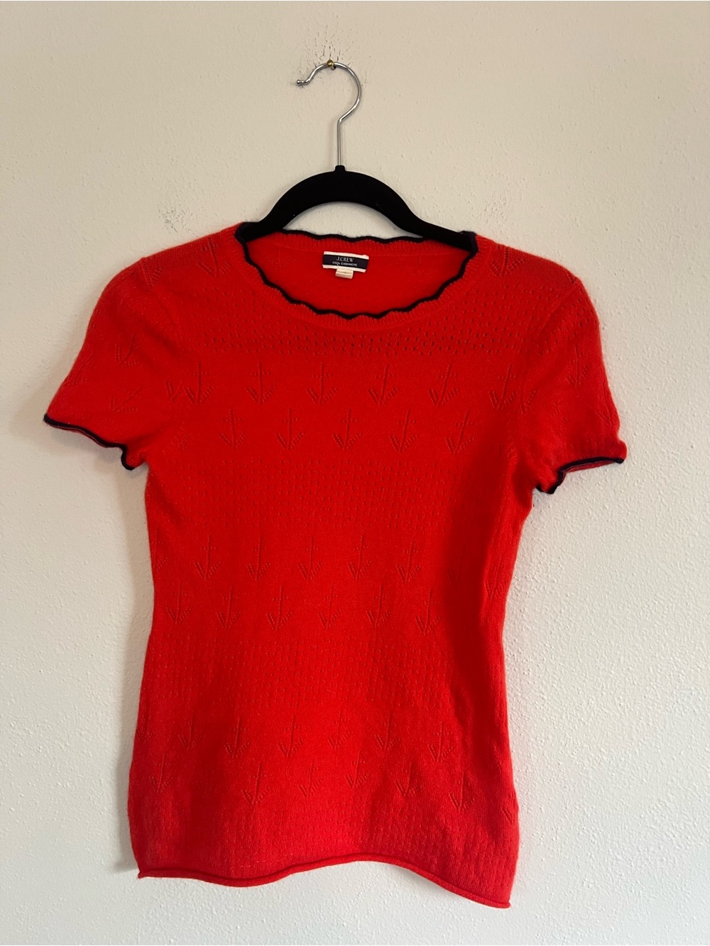 J Crew 100% Cashmere Nautical Anchor Pattern Top
